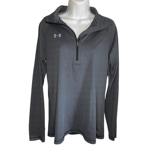 Under Armour Women's Microstripe 1/4 Zip long sleeve shirt pullover - Picture 1 of 12